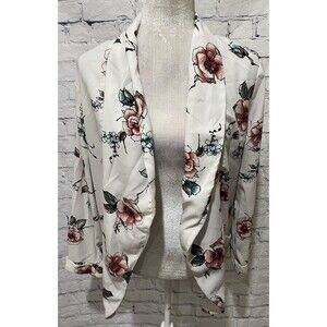 Sienna Sky white and multicolor floral print blazer jacket Size Large